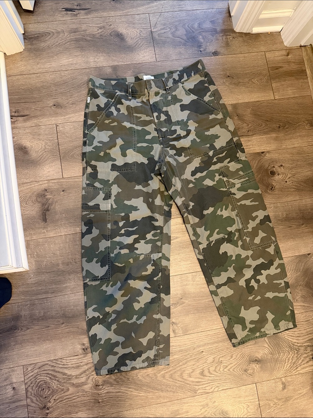 Citizens Of Humanity Green Camo Ankle Crop Utility Pants